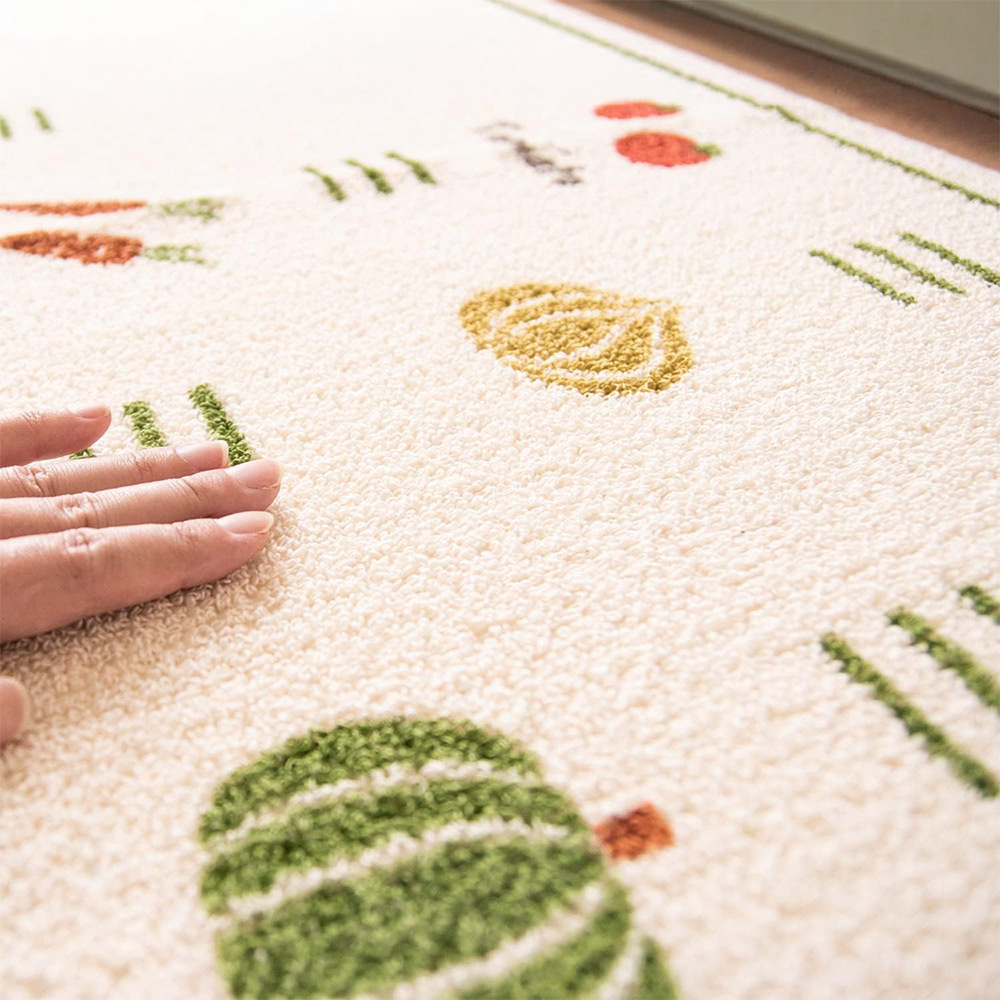 【日本Oka】日本製再生印花廚房地墊45×120cm(野蔬果記款/可機洗/厚4mm), , large