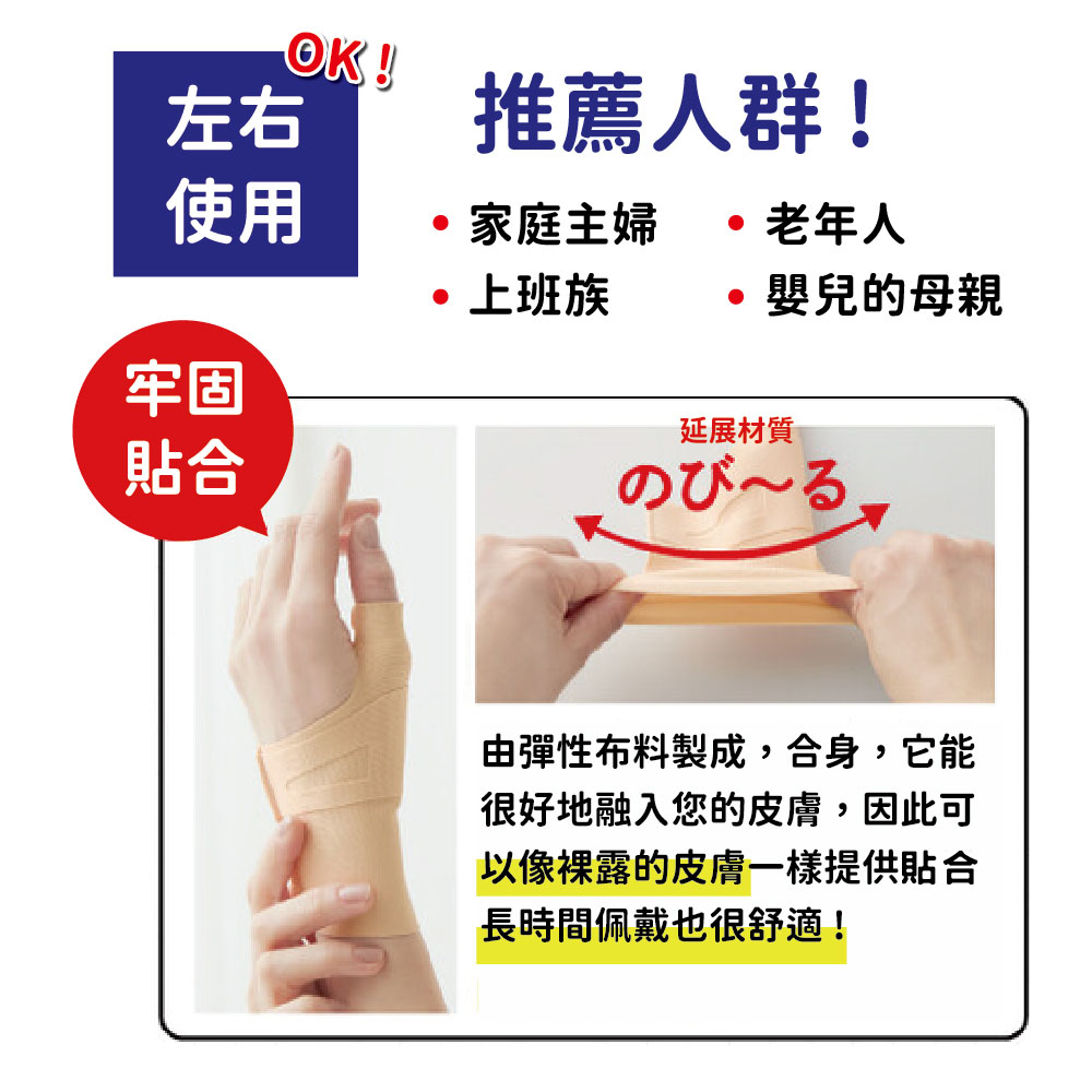 日本製【CERVIN】輕薄拇指手腕貼合護套 男女左右適用, , large
