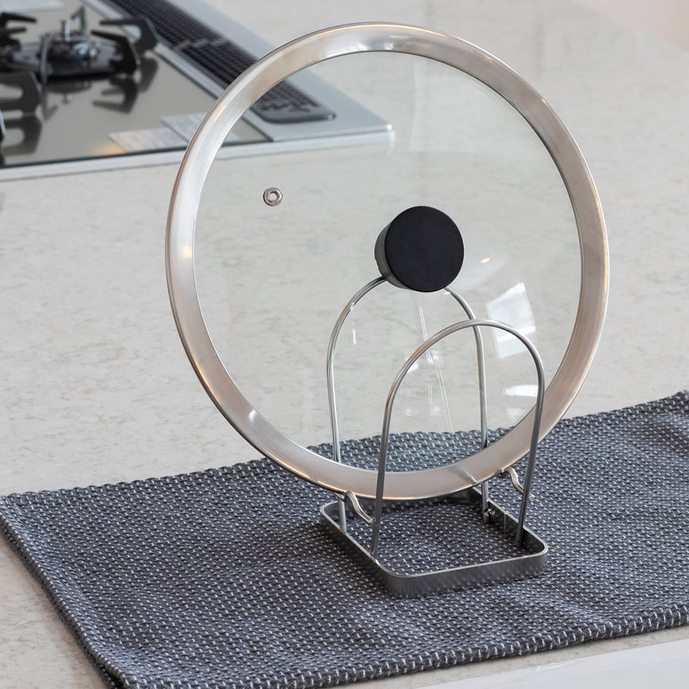 【be worth style】Japan-Made 304 Stainless Steel V-Shaped Cutting Board Stand (Holds Two Cutting Boards / Pot Lid Storage), , large