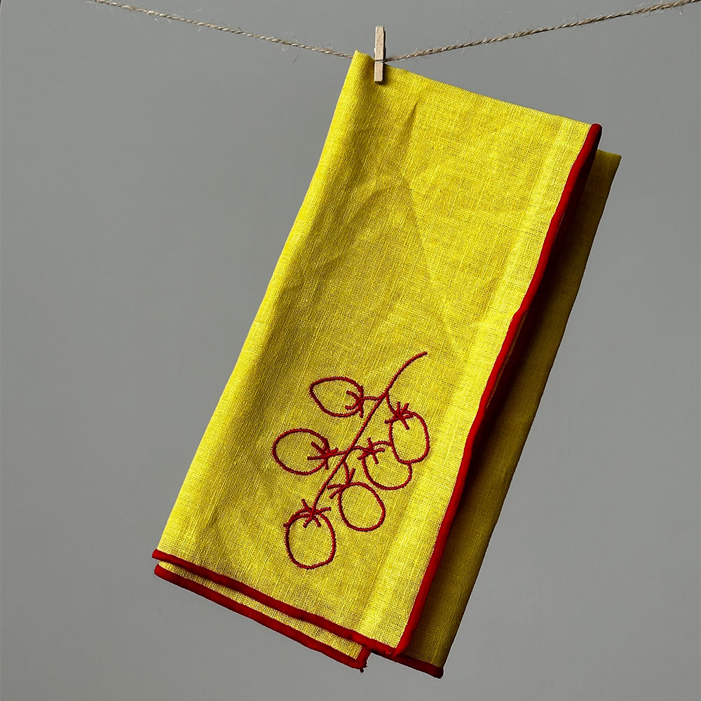 Embroidered Napkins-Tomato, , large