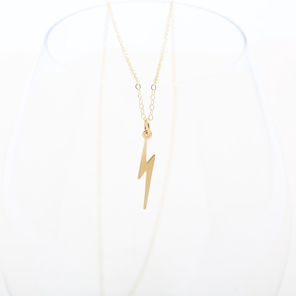 【Angel & Me】Golden Power Lightning s925 sterling silver necklace birthday gift, , large