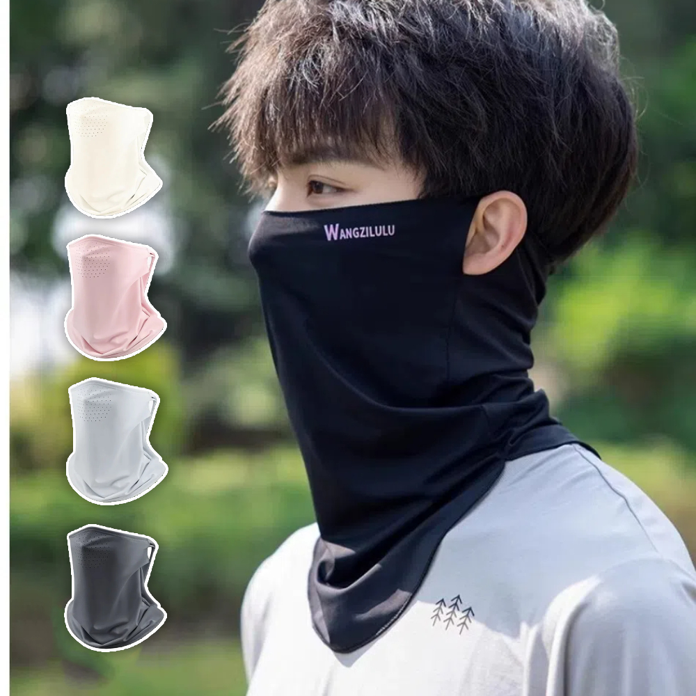 【A&R】夏季抗UV防曬冰絲圍脖掛耳面罩 五色任選, , large