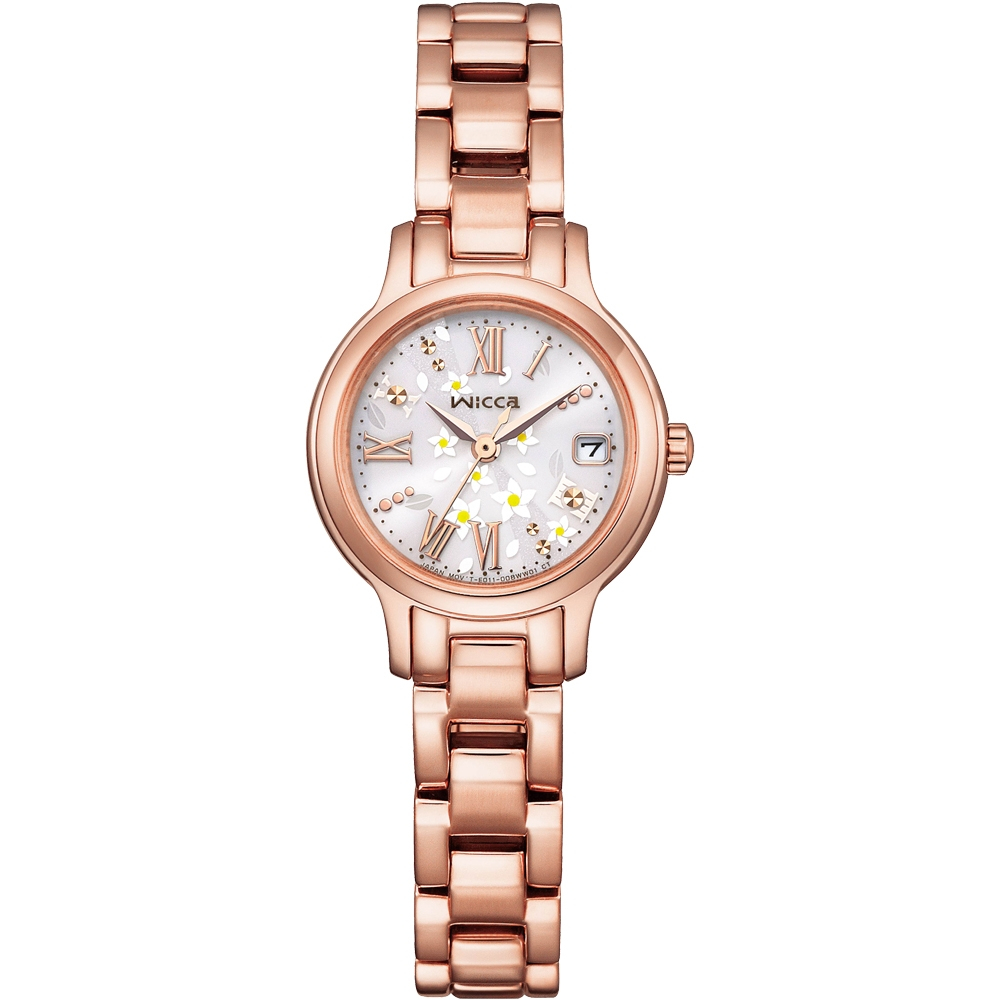 CITIZEN 星辰 Wicca 台灣限定款 茉莉花太陽能女錶 送禮首選-24mm KH4-963-15, , large