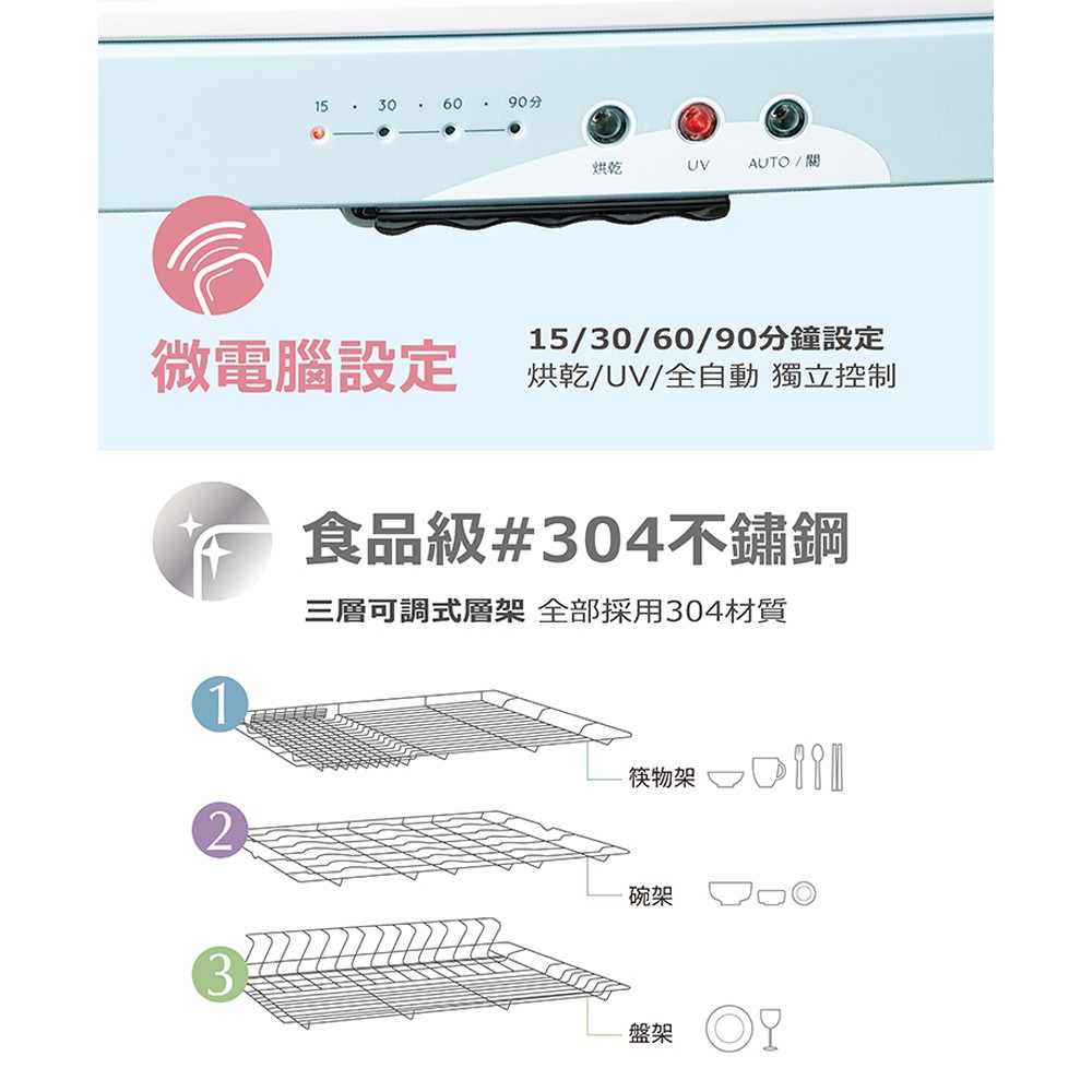 名象 75公升三層紫外線烘碗機 TT-750, , large