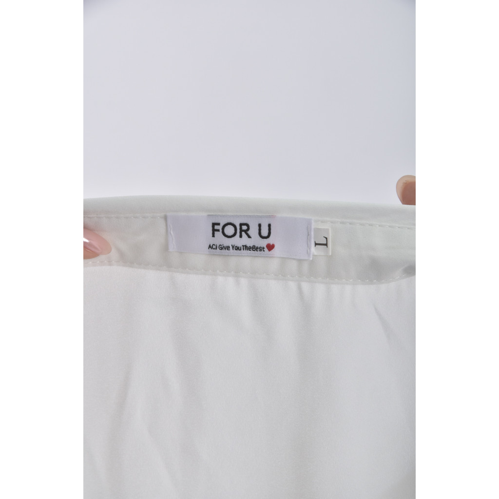 (L) for u韓牌質感貓咪白色上衣二手衣, , large