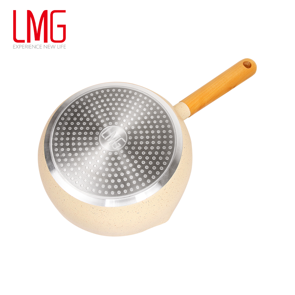 【LMG】日式香草不沾雪平鍋22cm(附蓋/料理鍋/單柄湯鍋/適用各種爐具), , large