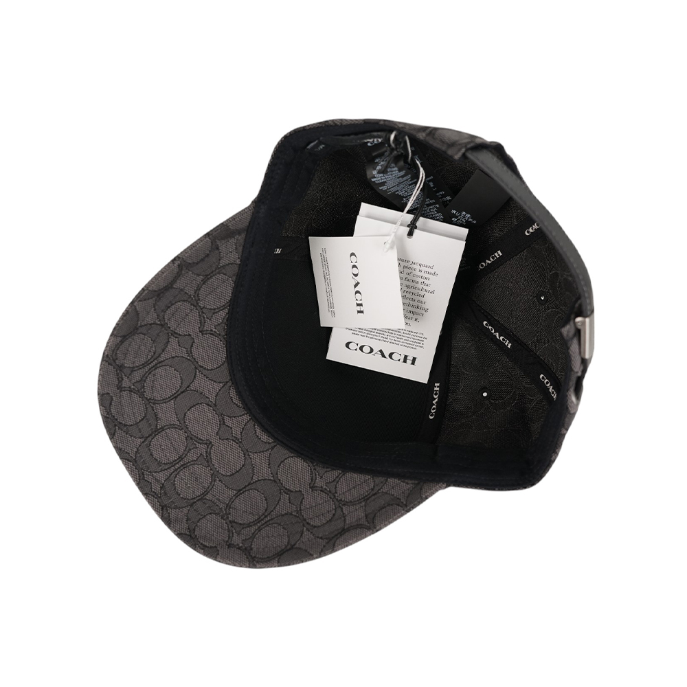 COACH CC Logo 滿版緹花布棒球帽 M-L / 炭灰色, , large