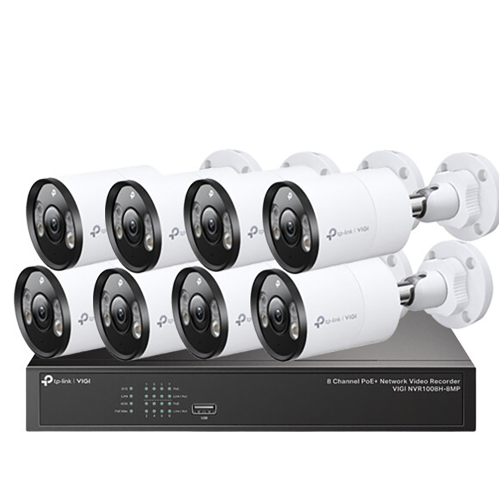 TP-LINK 昌運監視器組合 VIGI NVR1008H-8MP 8路主機+VIGI C345 全彩槍型網路攝影機*8, , large