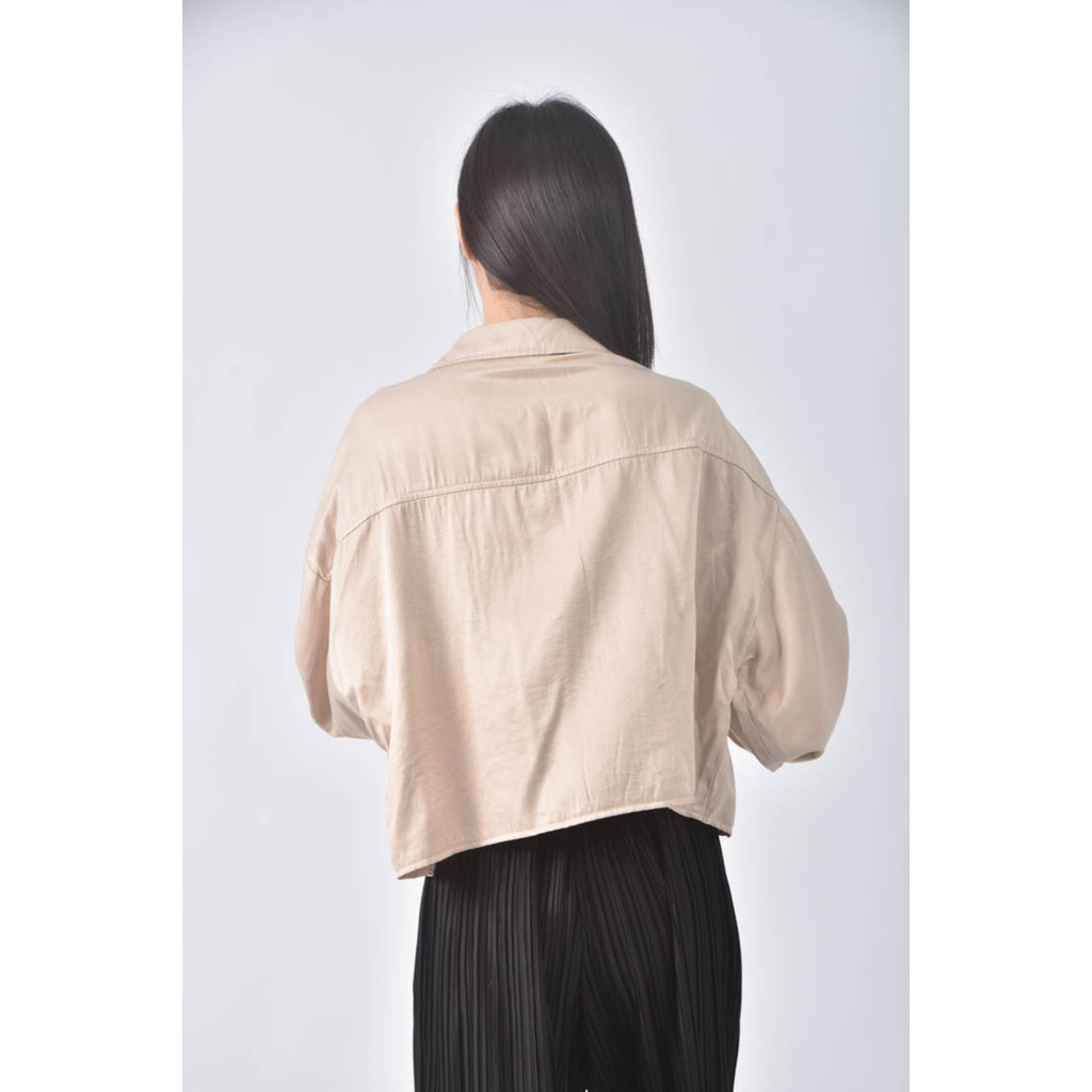 (L) 【董仔私服】kimikimi棉質杏色長袖上衣二手衣, , large
