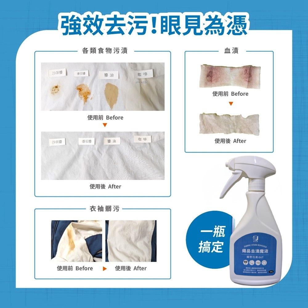 【淨の伊】織品去漬魔液(去漬潔淨劑、衣領精) 500g, , large