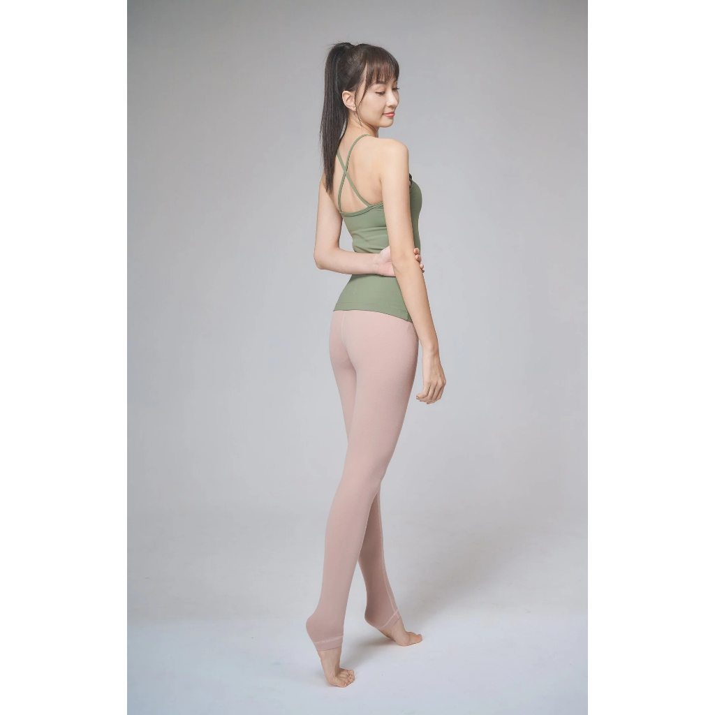YOGA FLOW Barbie Tank - 細肩帶側邊簍空長版上衣 - 黛綠 Moss Green, , large