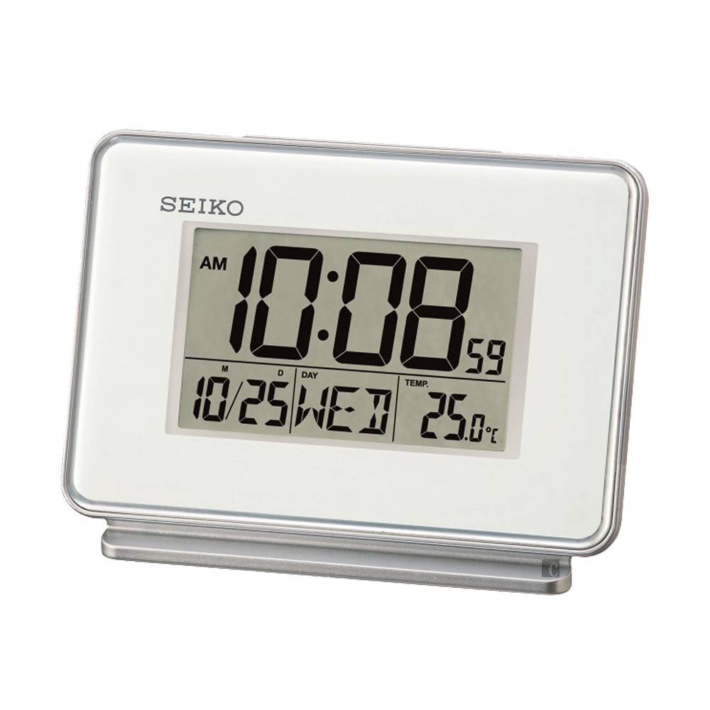 SEIKO 精工 雙鬧鐘貪睡電子桌鐘 QHL068W, , large