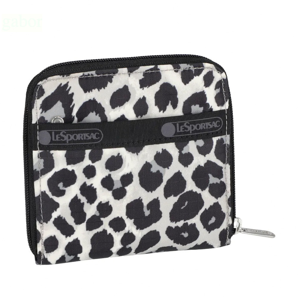 Lesportsac Compact Zip Wallet 極簡輕薄錢包 送禮-柔影豹紋, , large