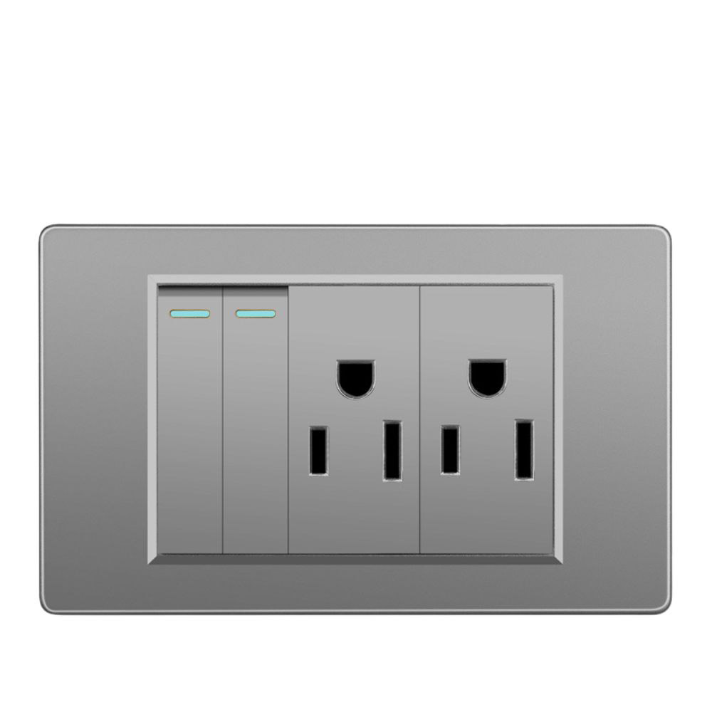 美式面板二開扁3孔*2, , large