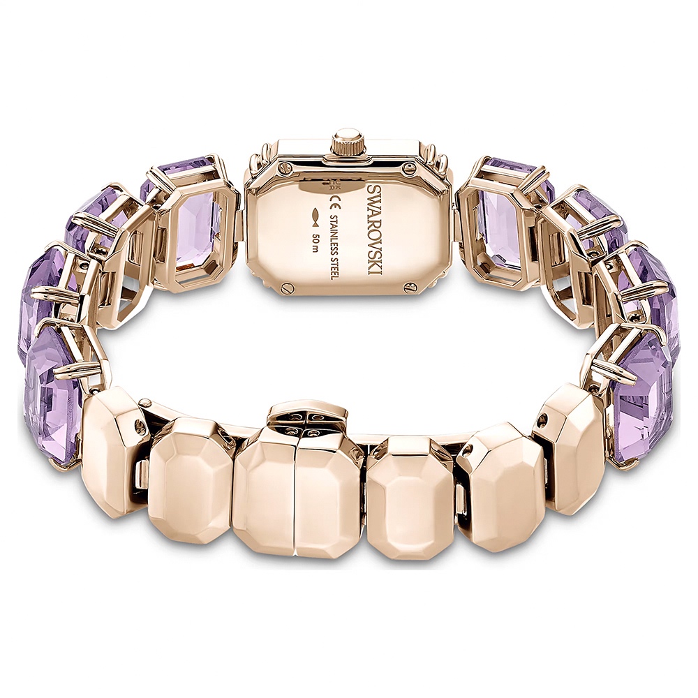 SWAROVSKI 施華洛世奇 八角方形水晶手鍊手錶 女錶-紫色/23x17mm(5722364), , large