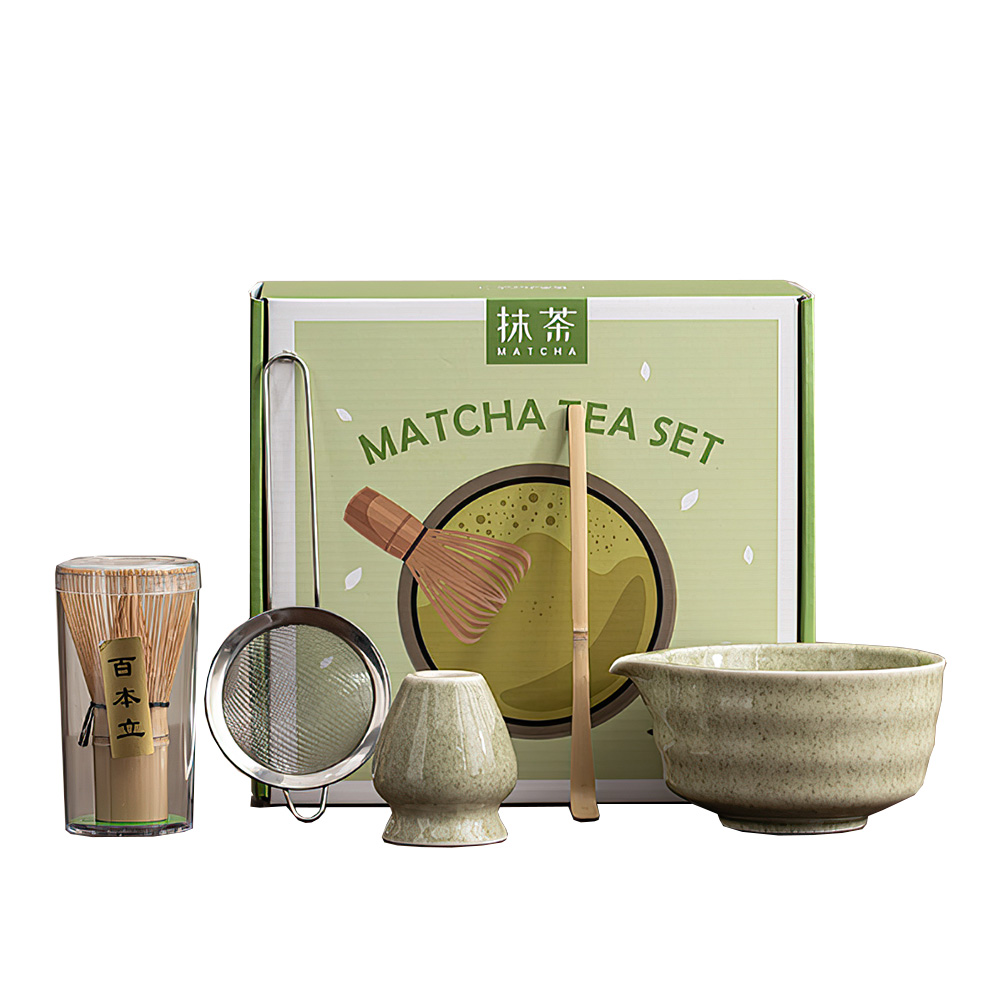 【上手家居】抹茶五件套茶具 抹茶綠(抹茶工具/抹茶刷/抹茶用具/抹茶碗/茶筅), , large