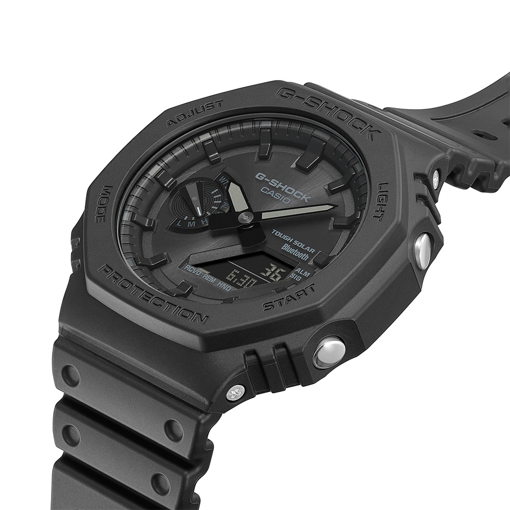CASIO 卡西歐 G-SHOCK 極簡八角 太陽能電力智慧藍牙手錶 GA-B2100-1A1, , large