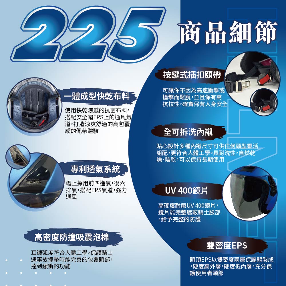 【平剛】GP-5 素色安全帽 225 消光鐵灰L, , large