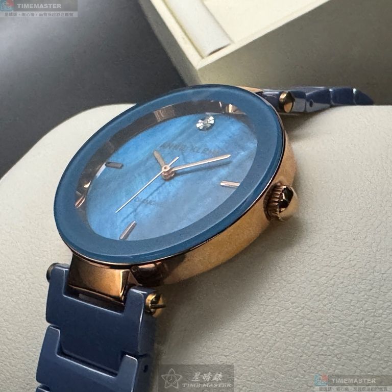 [星晴錶業]ANNE KLEIN手錶,34mm,AN00593寶藍色錶面寶藍錶殼寶藍陶瓷錶帶款, , large