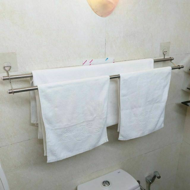 [Beargood sticker] 90cm Double Towel Rack (Stainless Steel), , large