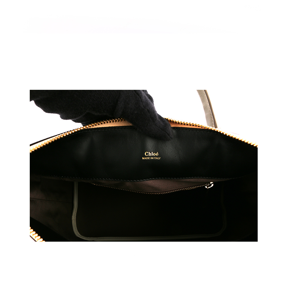 CHLOE' 提把 Baylee Small two-tone tote/黑/灰, , large