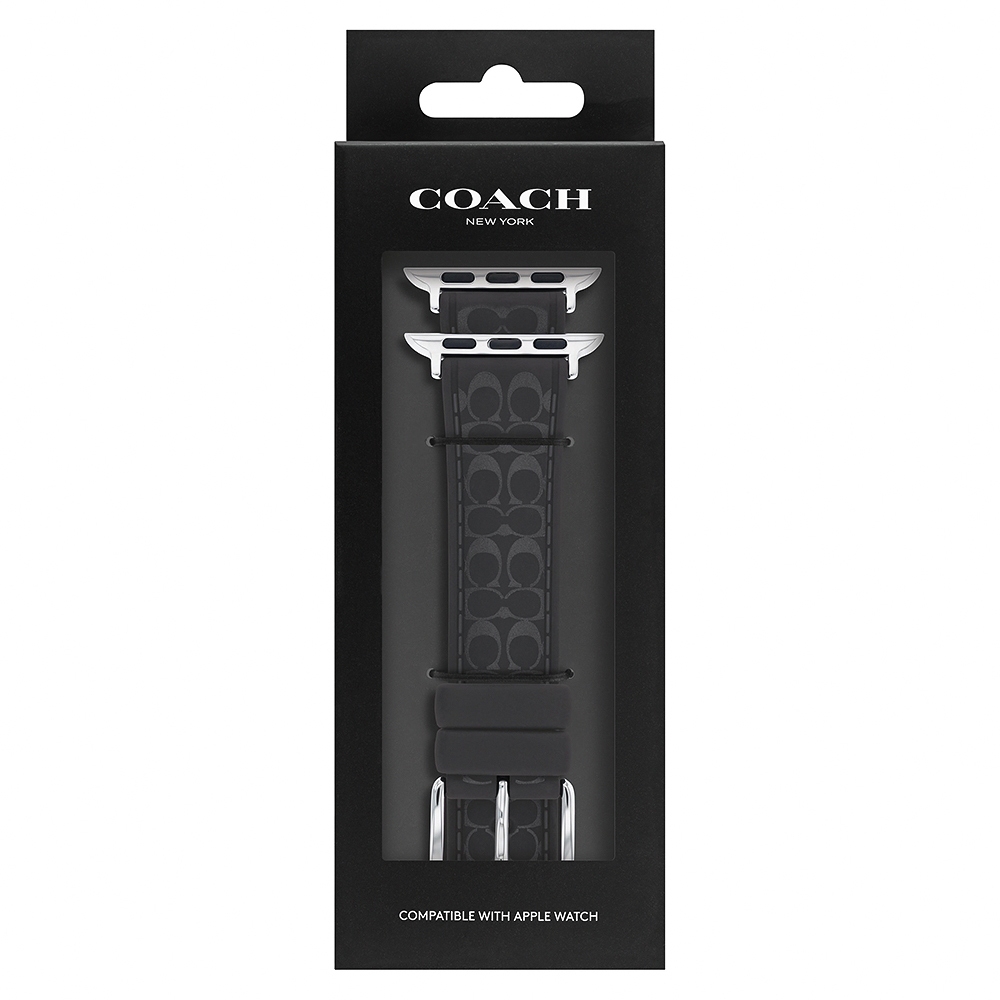 COACH Apple Watch 錶帶 38/40/41mm 適用 矽膠錶帶- 黑色(不含手錶), , large