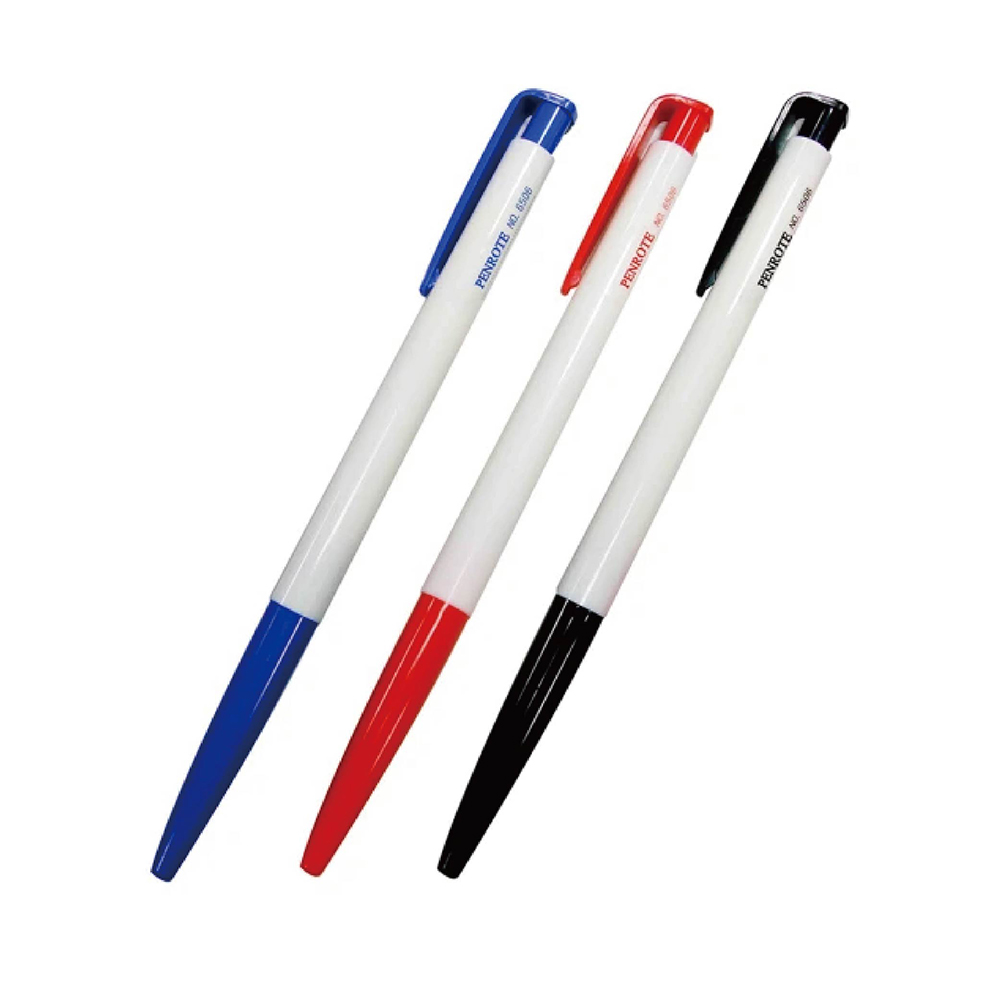 【筆樂 PENROTE】 自動原子筆 0.5mm 紅/藍/黑 50支/盒 6506  -  多款可選, , large