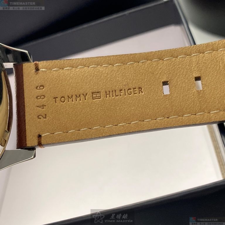 [星晴錶業]TommyHilfiger手錶,44mm,TH00025寶藍色錶面玫瑰金錶殼咖啡色真皮皮革錶帶款, , large