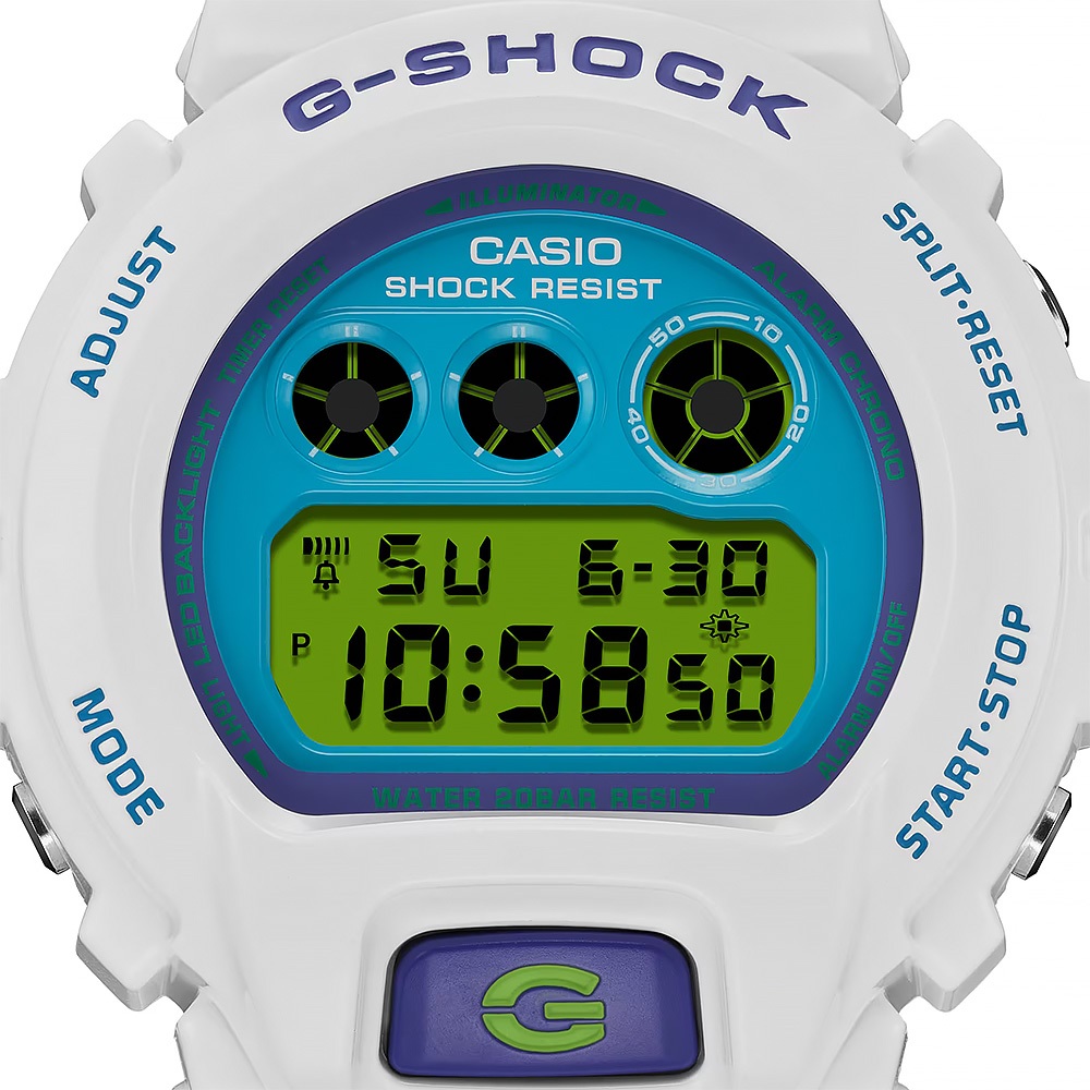 CASIO 卡西歐 G-SHOCK 復刻2000年代色彩電子錶-白 DW-6900RCS-7, , large