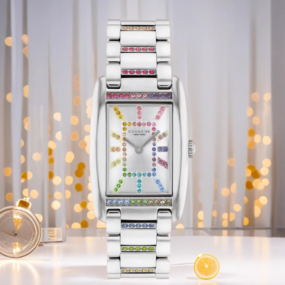 COACH Reese 輕奢晶鑽長方形女錶-24x35mm CO14504321, , large
