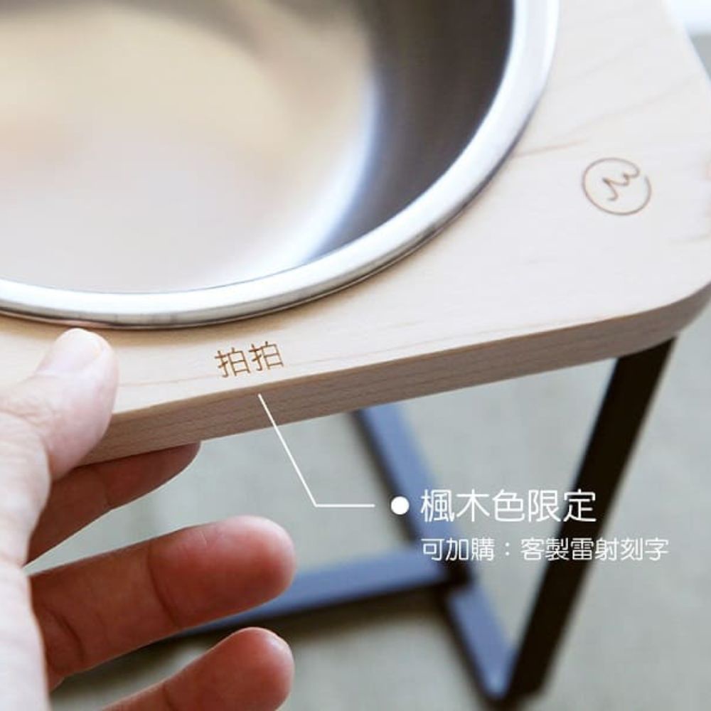 【paipaipets】 Natural Wood Elevated Pet Bowl - L/Maple, , large