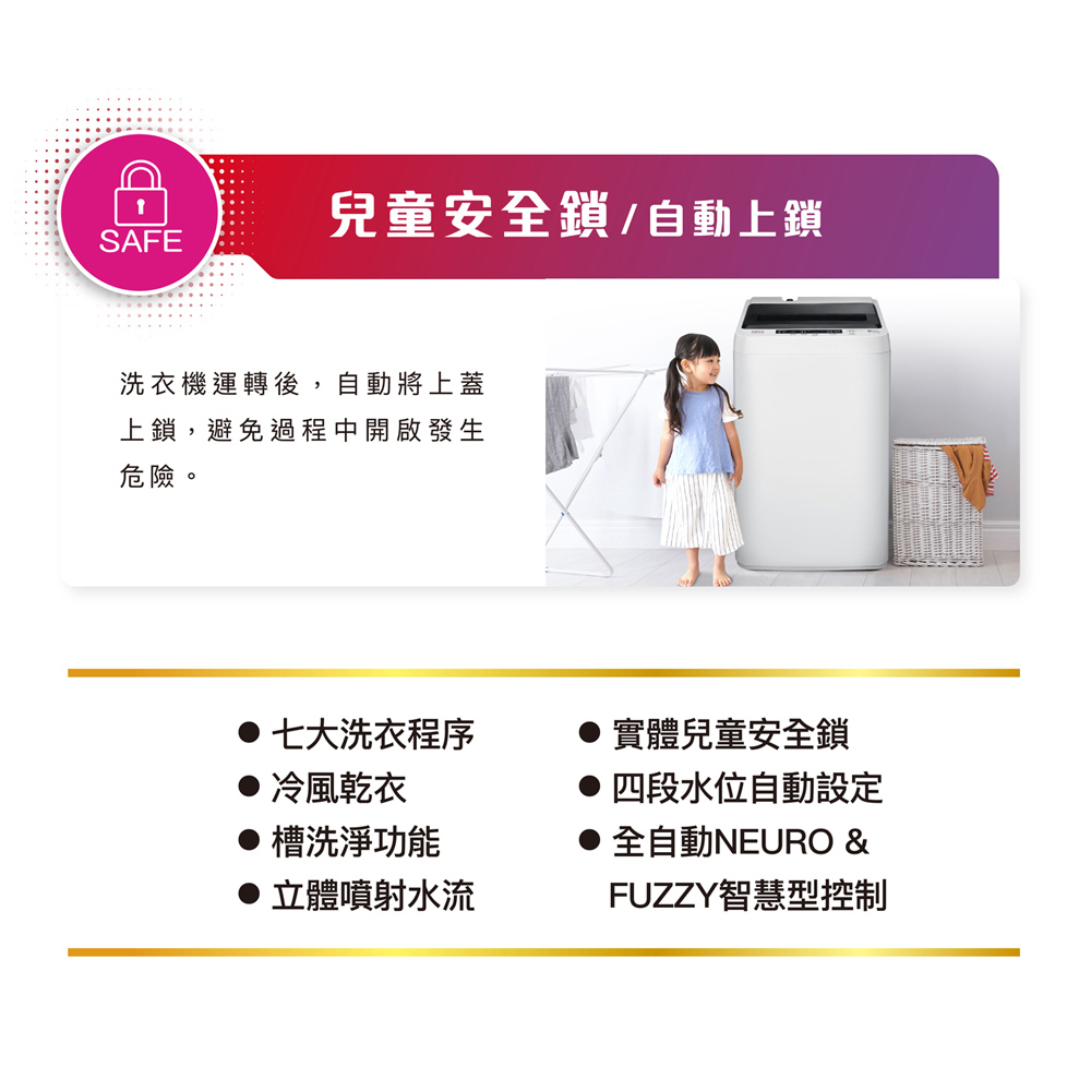 SANLUX 台灣三洋 6.5KG 定頻直立式洗衣機 ASW-68HTB, , large