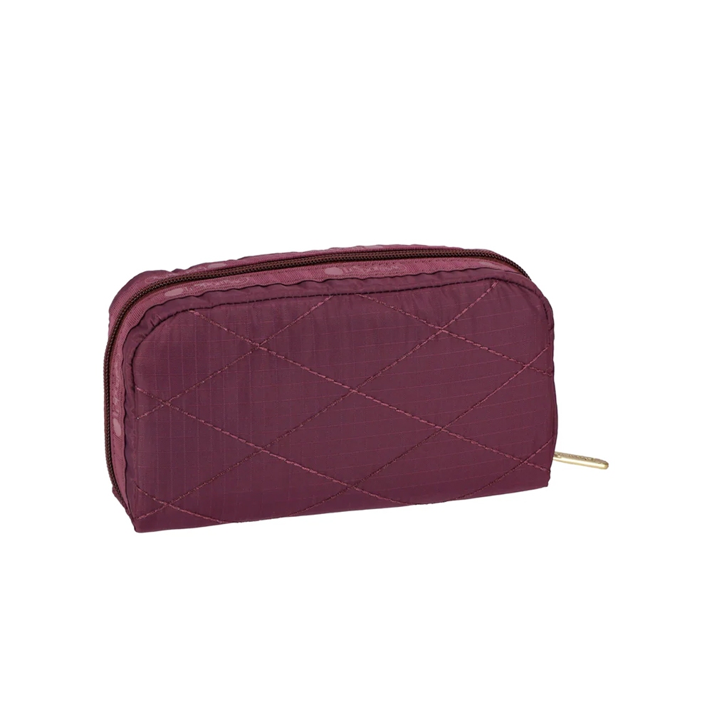|快速出貨|Lesportsac Rectangular Cosmetic 長形化妝包/ 酒紅格紋釘飾, , large