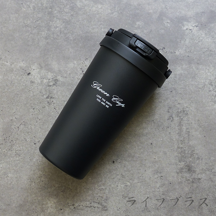 GREEN CUP 芊杯304不鏽鋼陶瓷手提直吸飲兩用保溫杯-霧面黑-700ml, , large