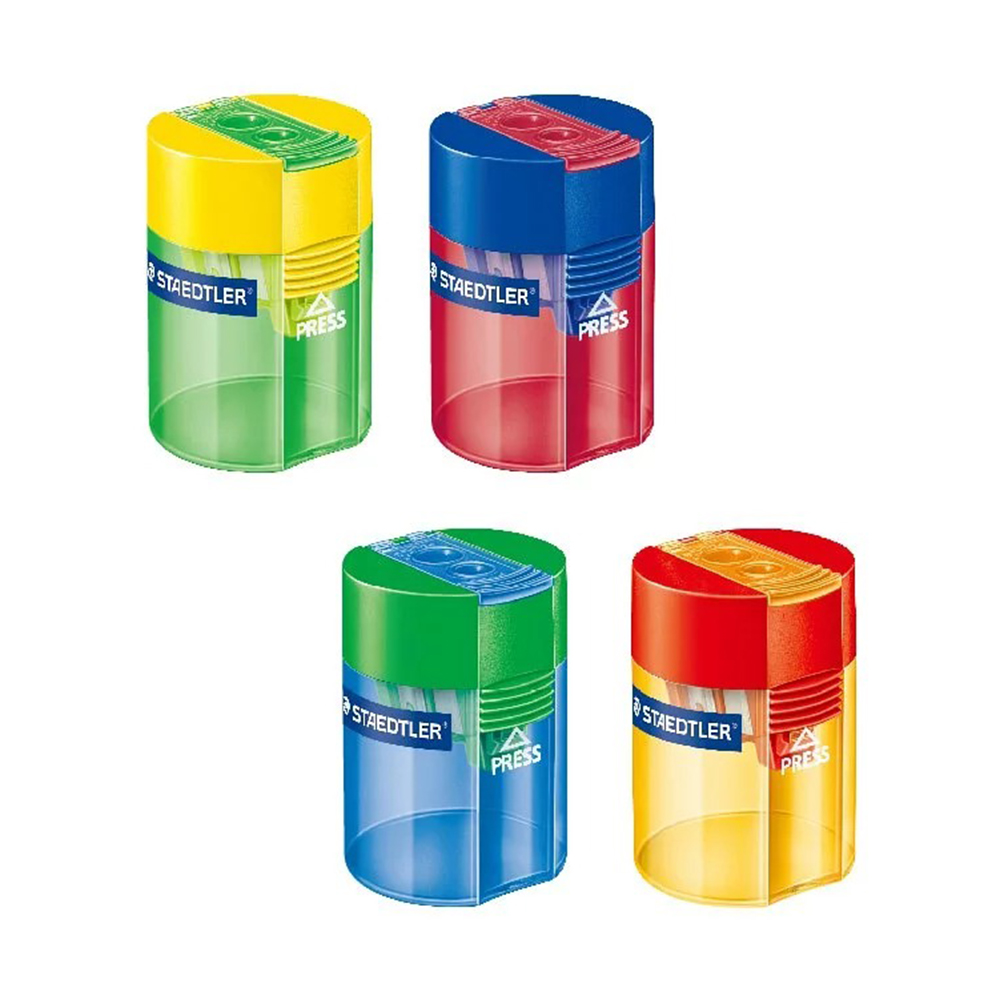 【STAEDTLER 施德樓】雙孔 雙色 筆刨 削筆器 削筆機 顏色隨機出貨 /個 MS512006, , large
