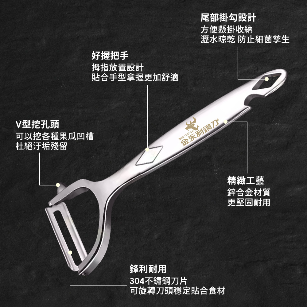 【金永利鋼刀】NPT01多功能鋅合金刨刀 削皮刀, , large