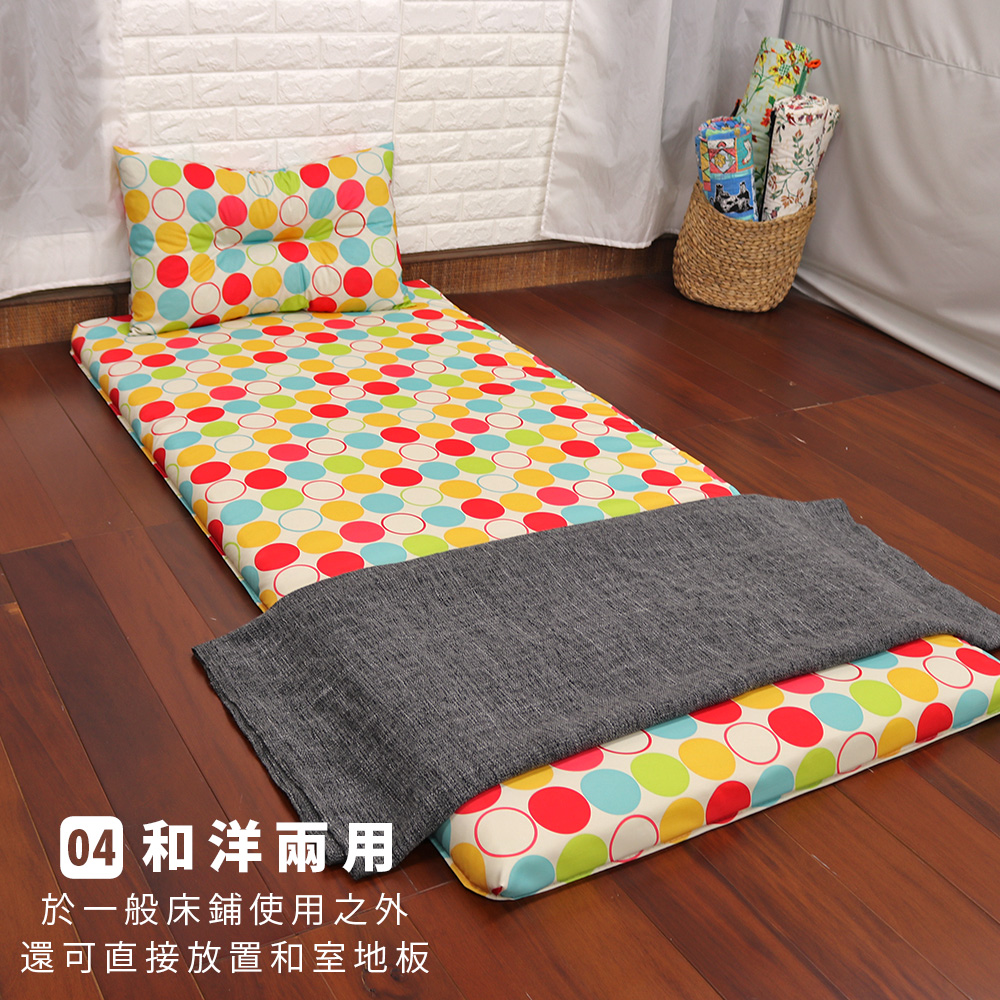 [台客嚴選]  可愛圓點竹面單人透氣床墊附枕 學生床墊 學生床墊 外宿床墊 台灣製, , large