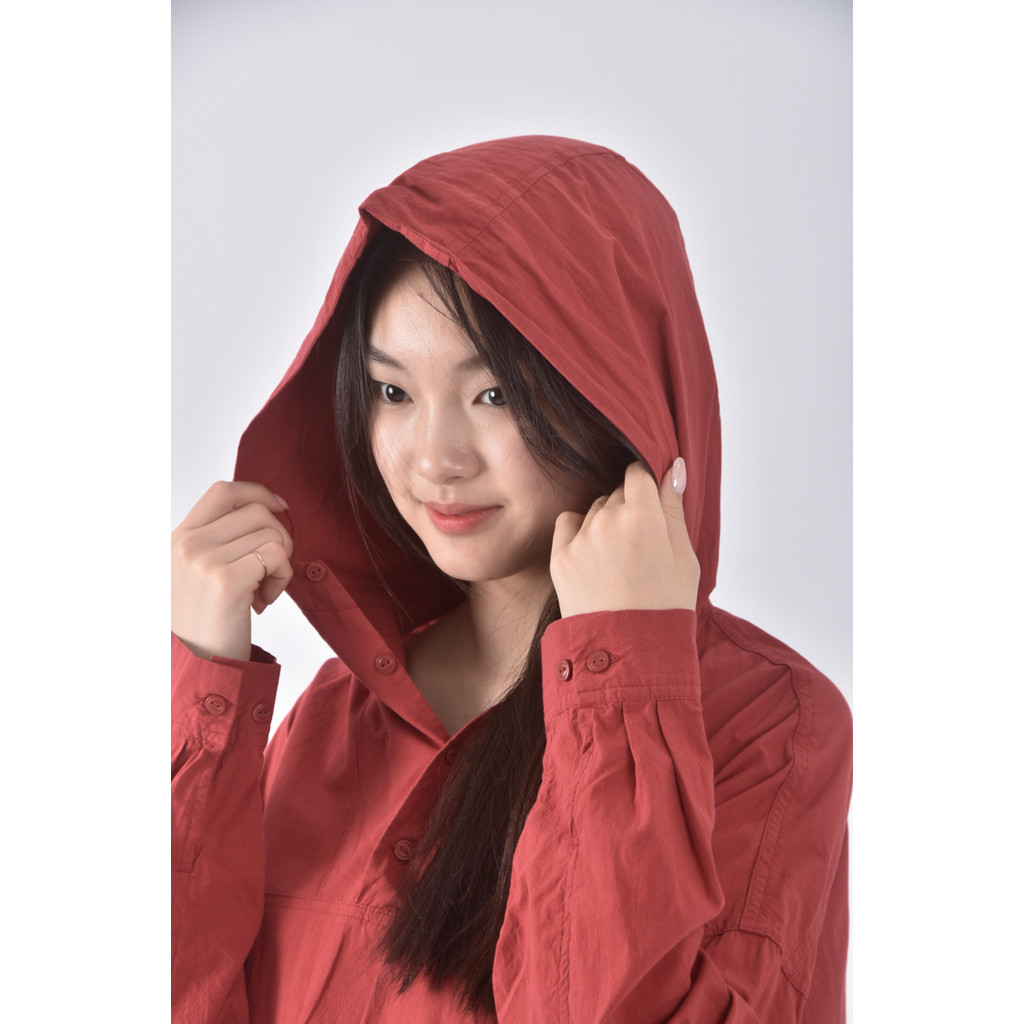 (F) niko and棉質純棉連帽紅色長袖上衣二手衣, , large