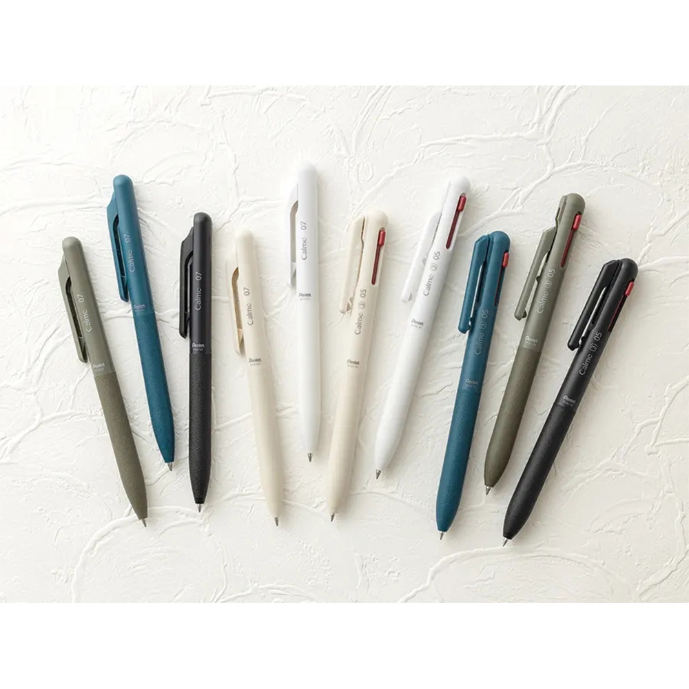 飛龍PENTEL Calme靜暮 三色輕油性筆-0.5mm黑+紅+藍(XBXAC35)米白桿, , large