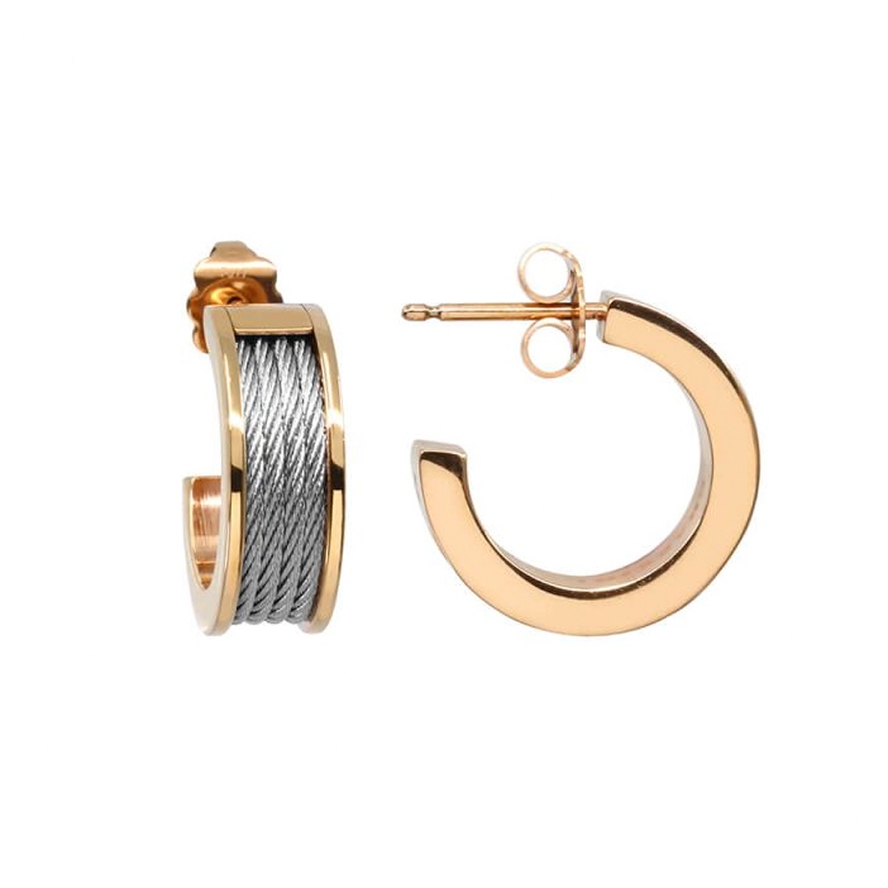 CHARRIOL 夏利豪 FOREVER 鋼索耳環 送禮推薦 03-02-1139-0