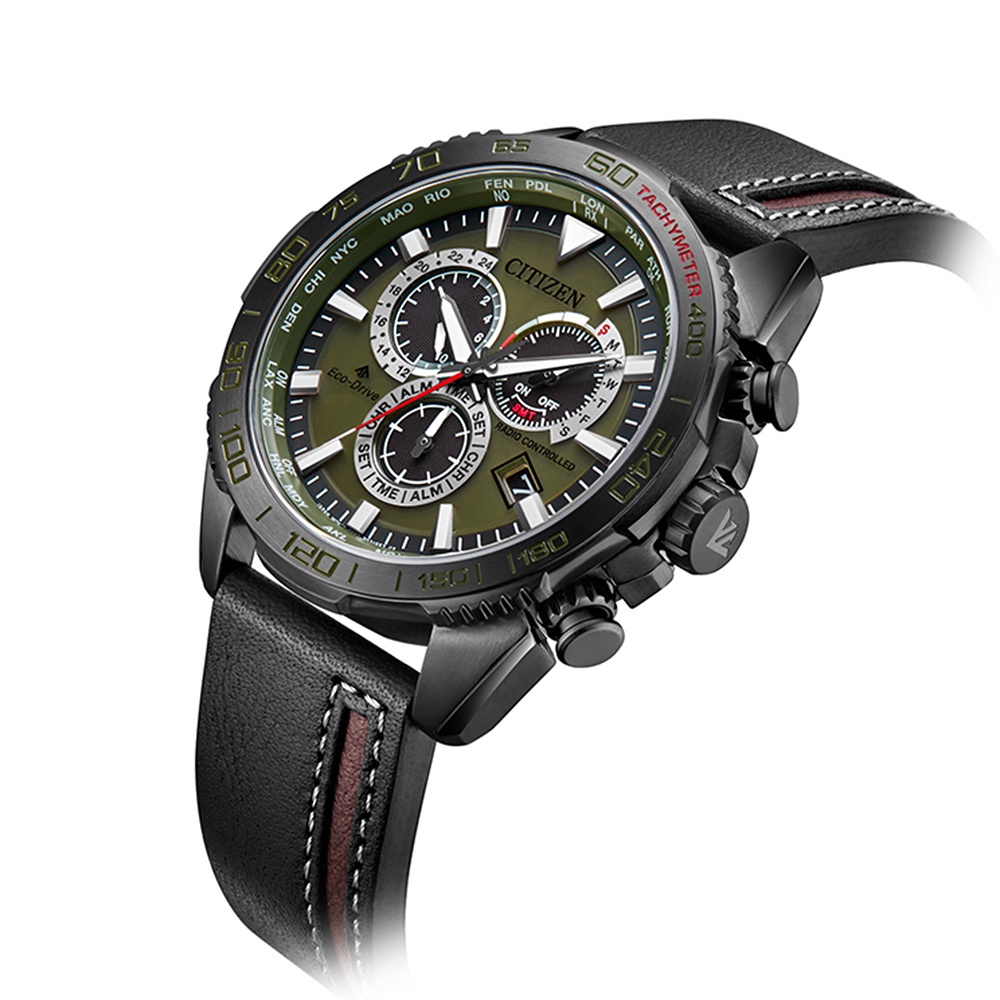 CITIZEN 星辰 PROMASTER 城市冒險 限量 光動能電波萬年曆計時手錶 CB5037-17X, , large