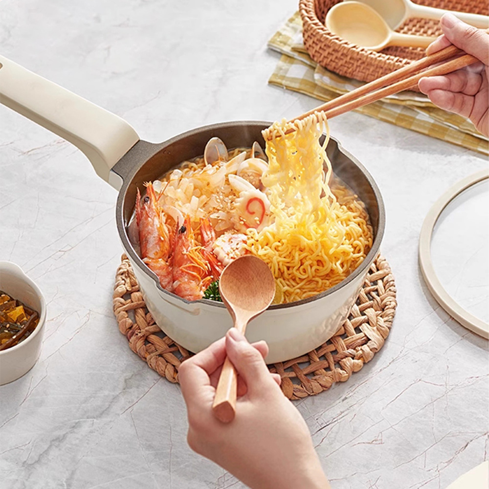 【Sushar小菜丫】鈦晶陶瓷 不沾鍋 小湯鍋 泡麵鍋 20cm奶鍋 IH全對應(贈原廠玻璃蓋), , large