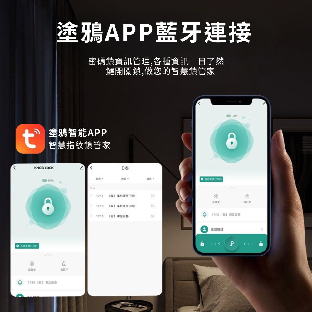 五合一智能指紋門把鎖/銀色, , large