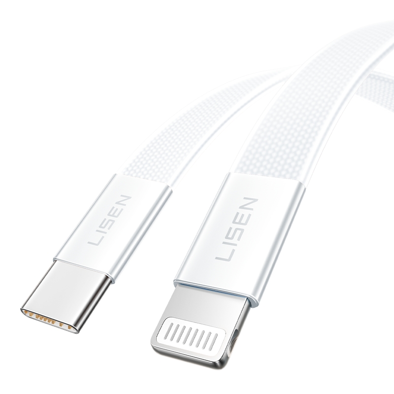 【LISEN】27W L606 Air Cable 超薄快充線 TC to Lightning 100公分 白色, , large