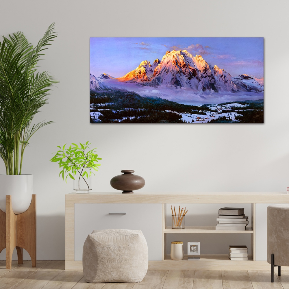【御畫房】紫氣東來 國家一級畫師手繪油畫60×120cm(VF-138), , large