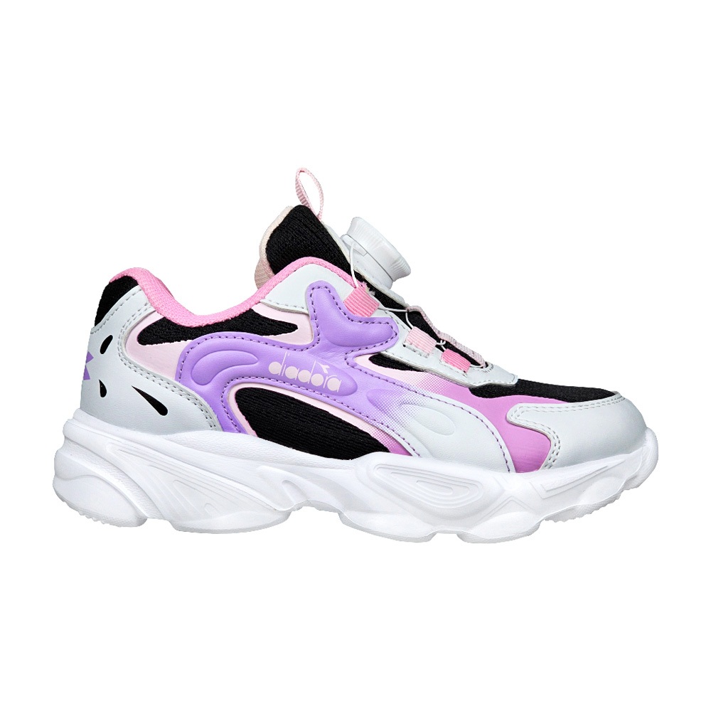 DIADORA迪亞多那 疾光兒童運動鞋 童運動鞋 童鞋 寬楦 透氣 康特杯 保護後跟 抗菌 除臭 吸震 減壓 黑藍 黑紫, , large