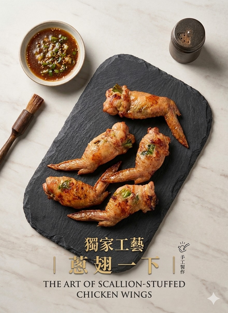 Chicken wings stuffed with scallions, , large