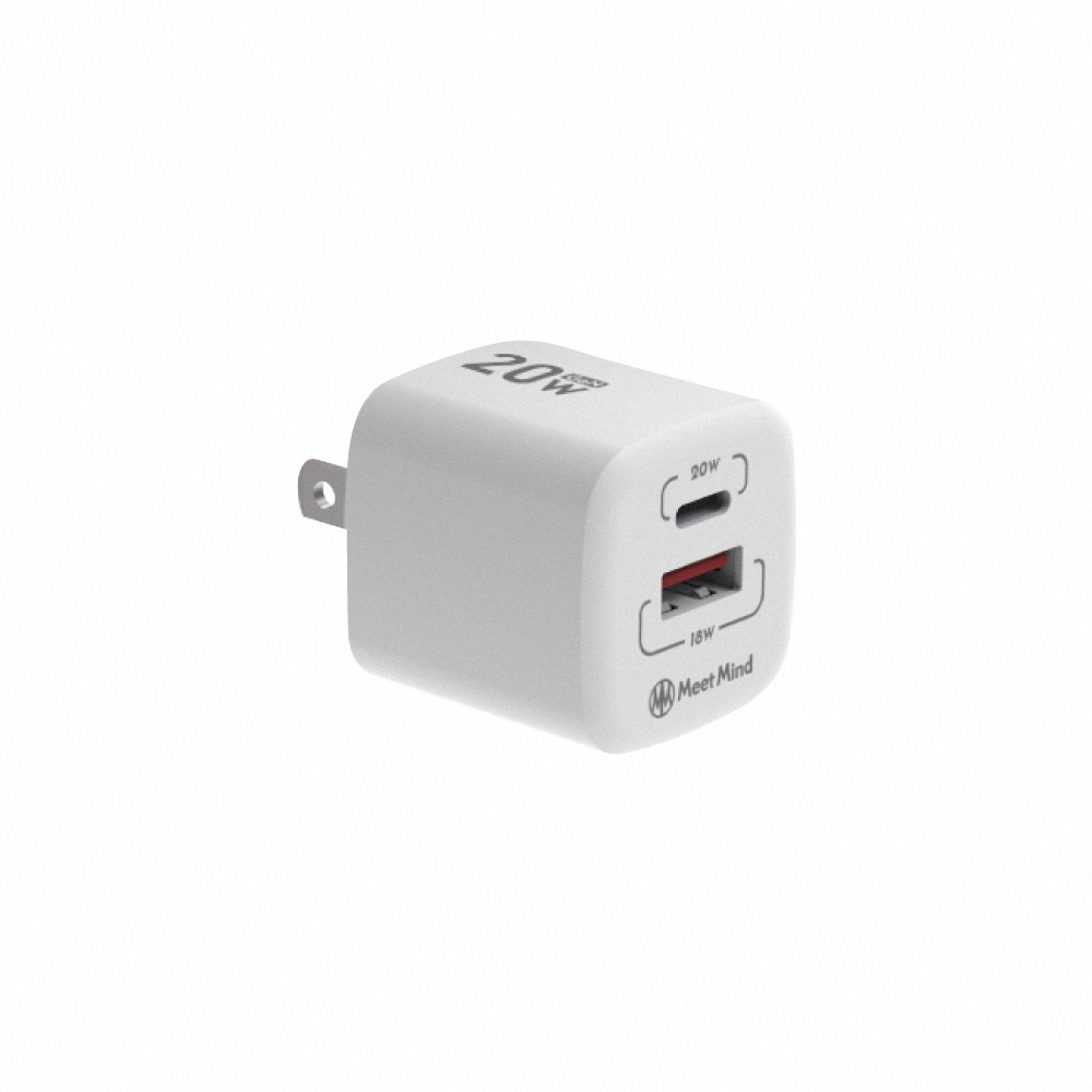 Meet Mind 20W GaN PD Charger USB-A+USB-C, , large