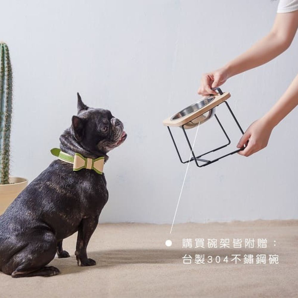 【paipaipets】 Natural Wood Elevated Pet Bowl - L/Maple, , large