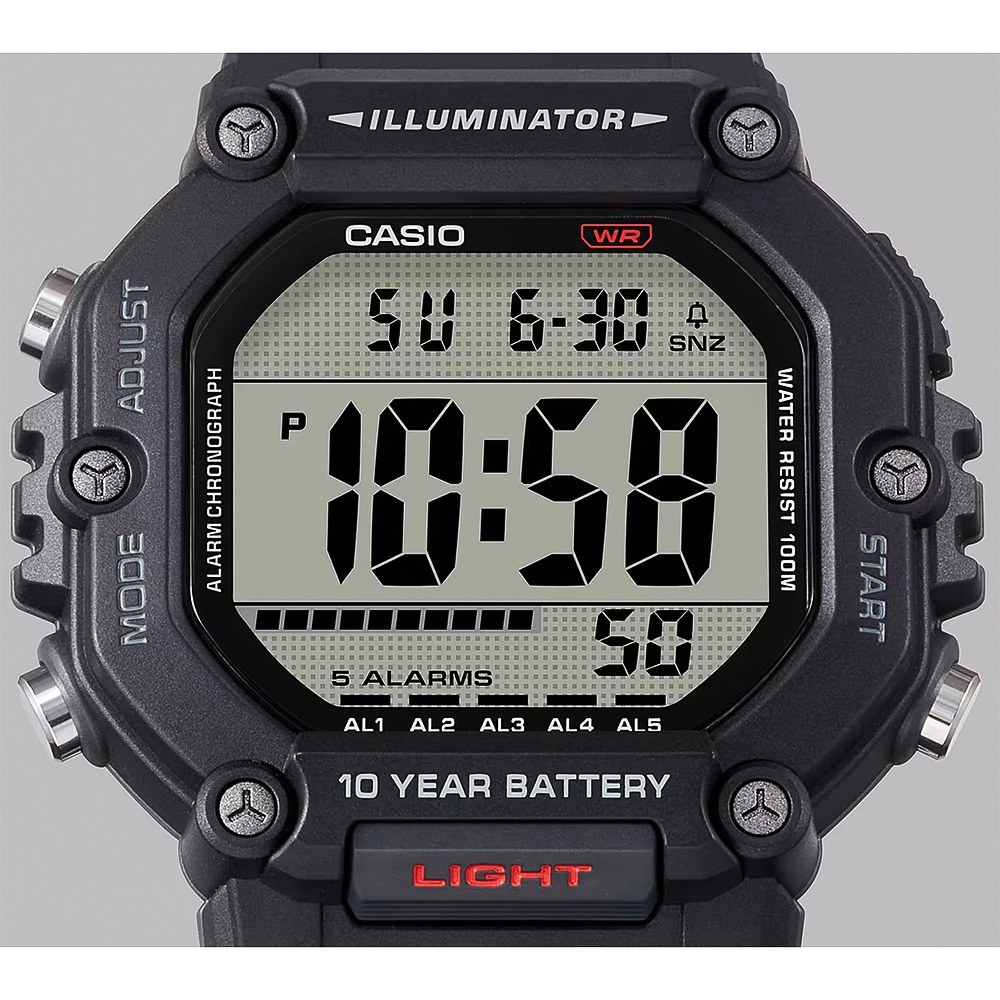 CASIO 卡西歐 大屏幕顯示 10年電力手錶-黑 AE-1600H-1AV, , large